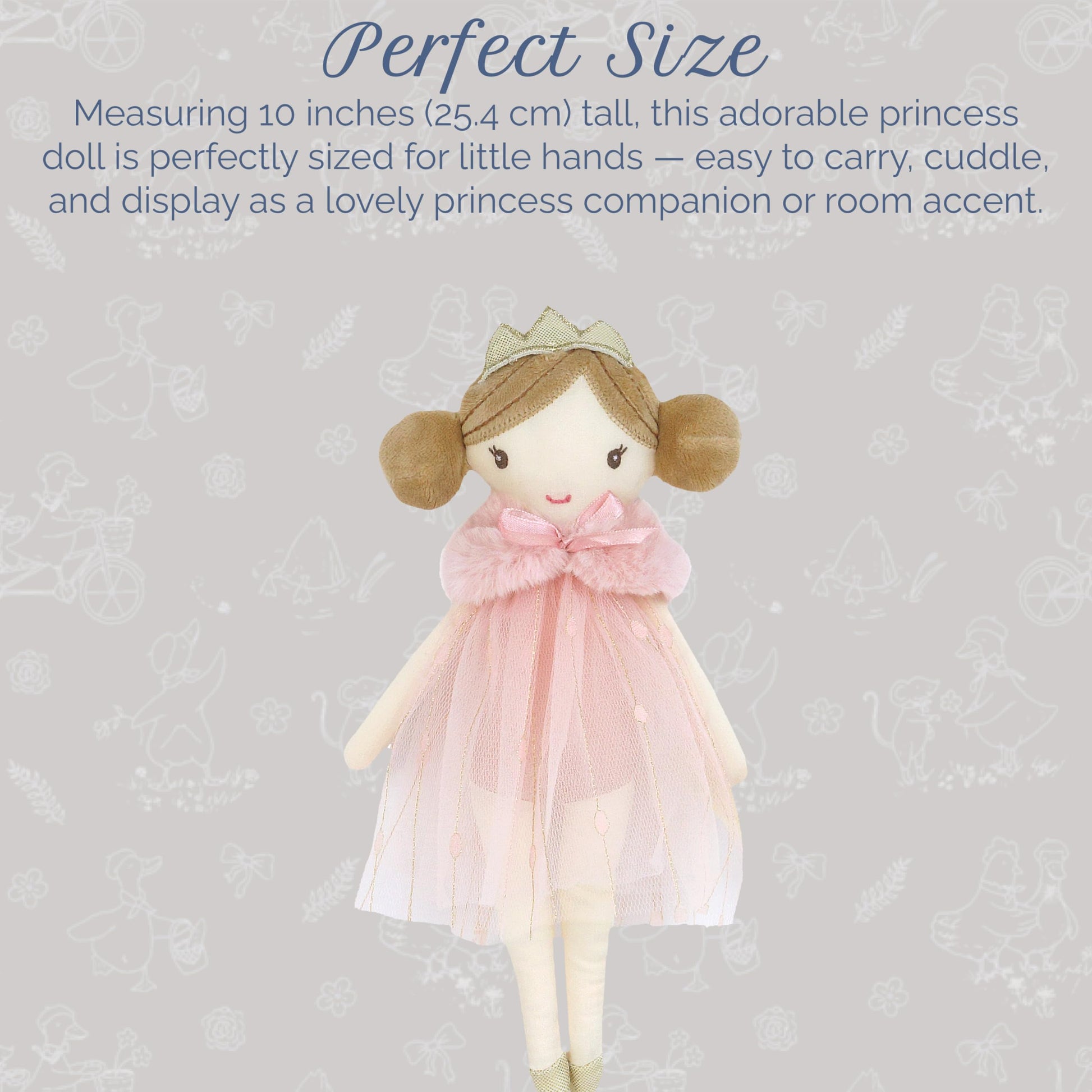MON AMI Tinsley Princess Pocket Doll, 10-Inch Plush Collectible Girls