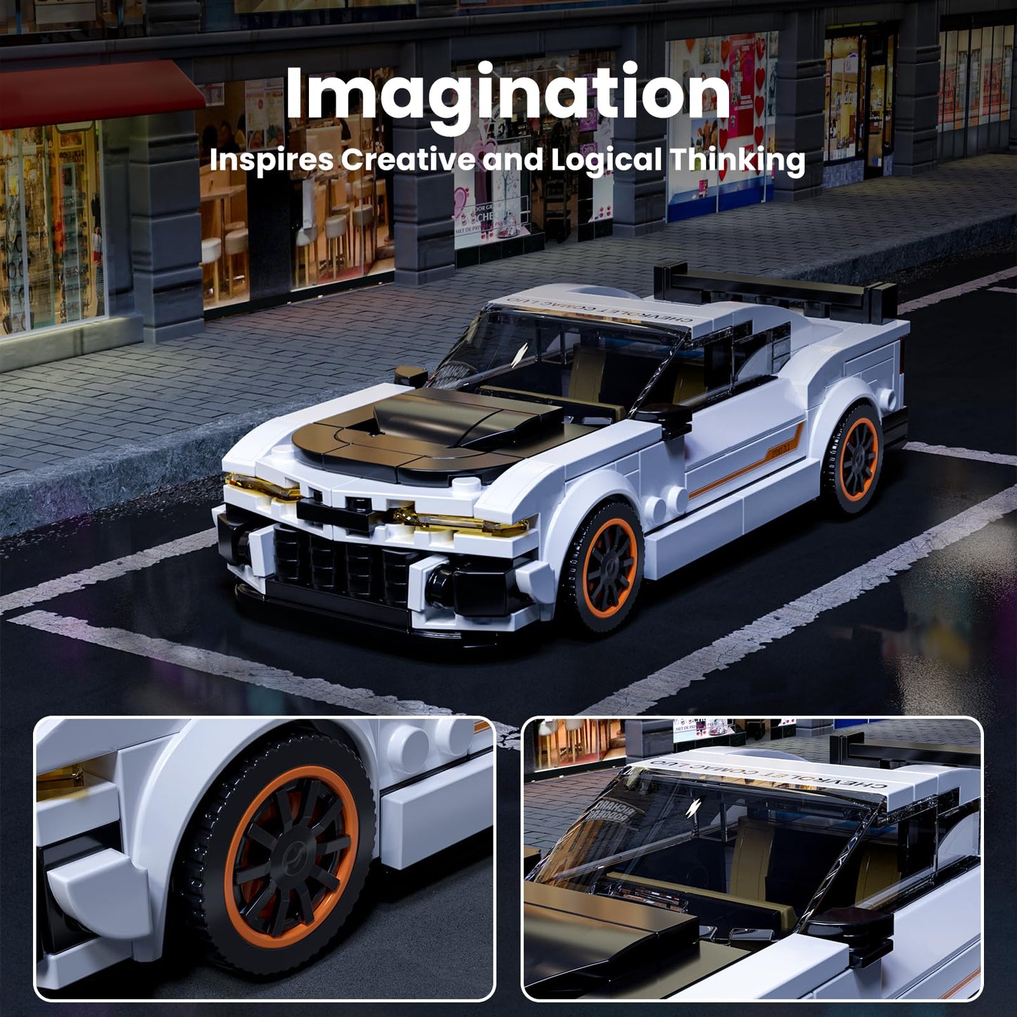 Mould King ZL-1 Classic Sports Car Building Kits, MOC Racing Car Toys Model, Vehicle Blocks Set Suitable for Boys to Build, House Decoration Gifts