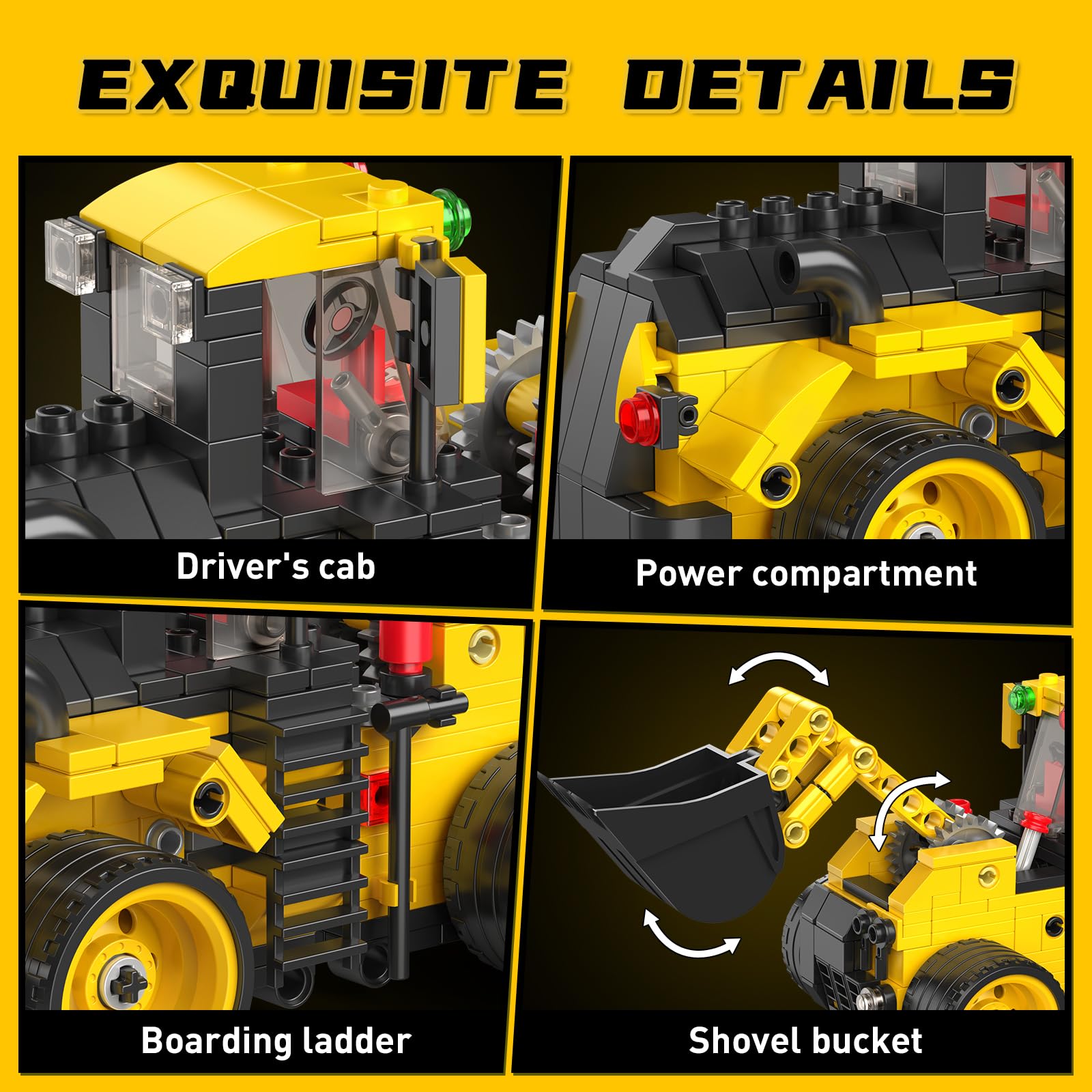 Mould King City Technik Wheel Loader Builidng Sets, MOC Construction Toy for boy Age 8-12, Engineering Farm Vehicle Model Kits with Articulated
