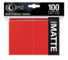 Ultra Pro Eclipse Matte Deck Protector Sleeves - Apple Red, 100 Pack