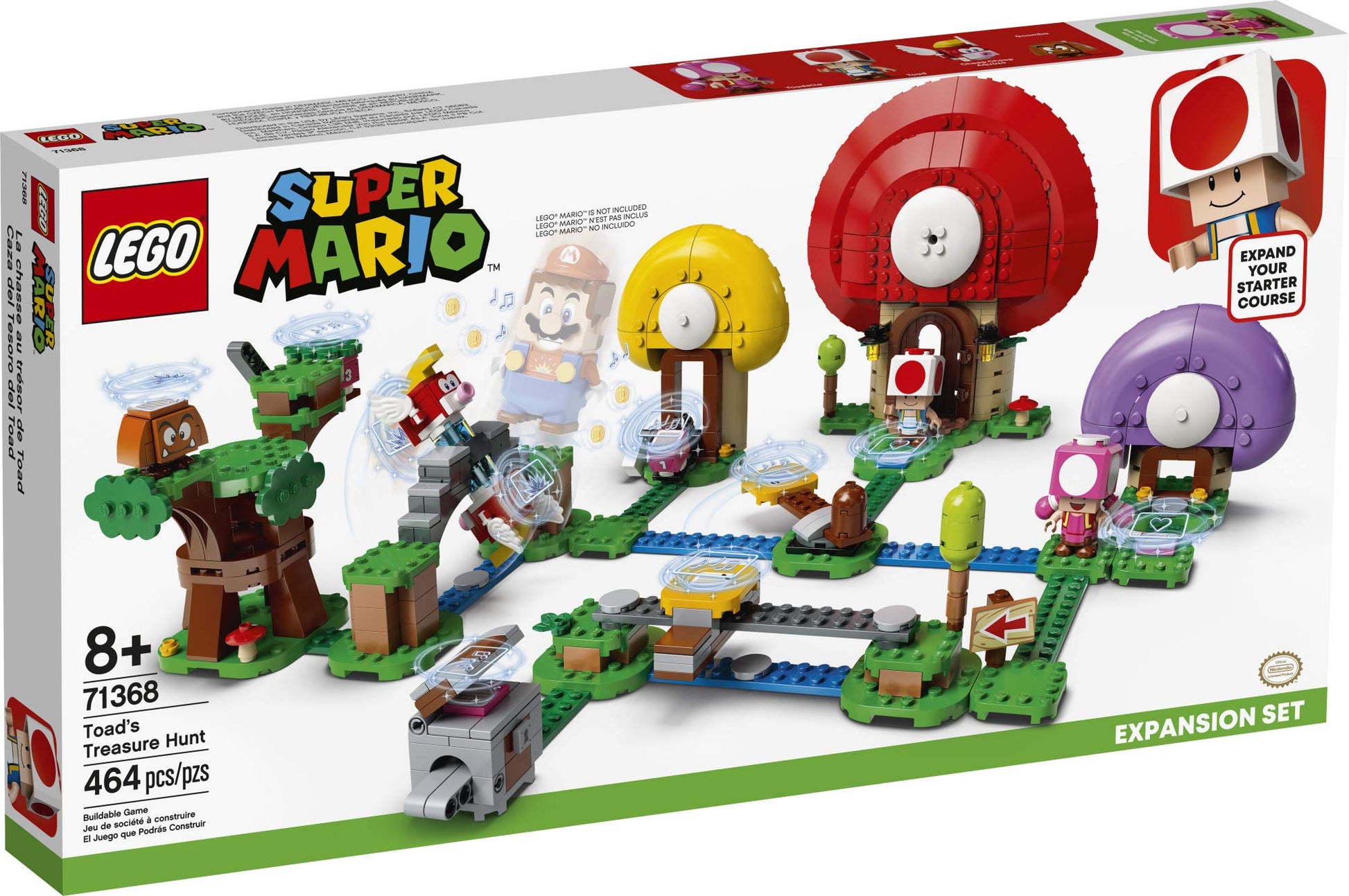 LEGO Super Mario Toad's Treasure Hunt Expansion Set 71368 Building Kit; Toy for Kids to Boost Their Super Mario Adventures with Mario Starter Course