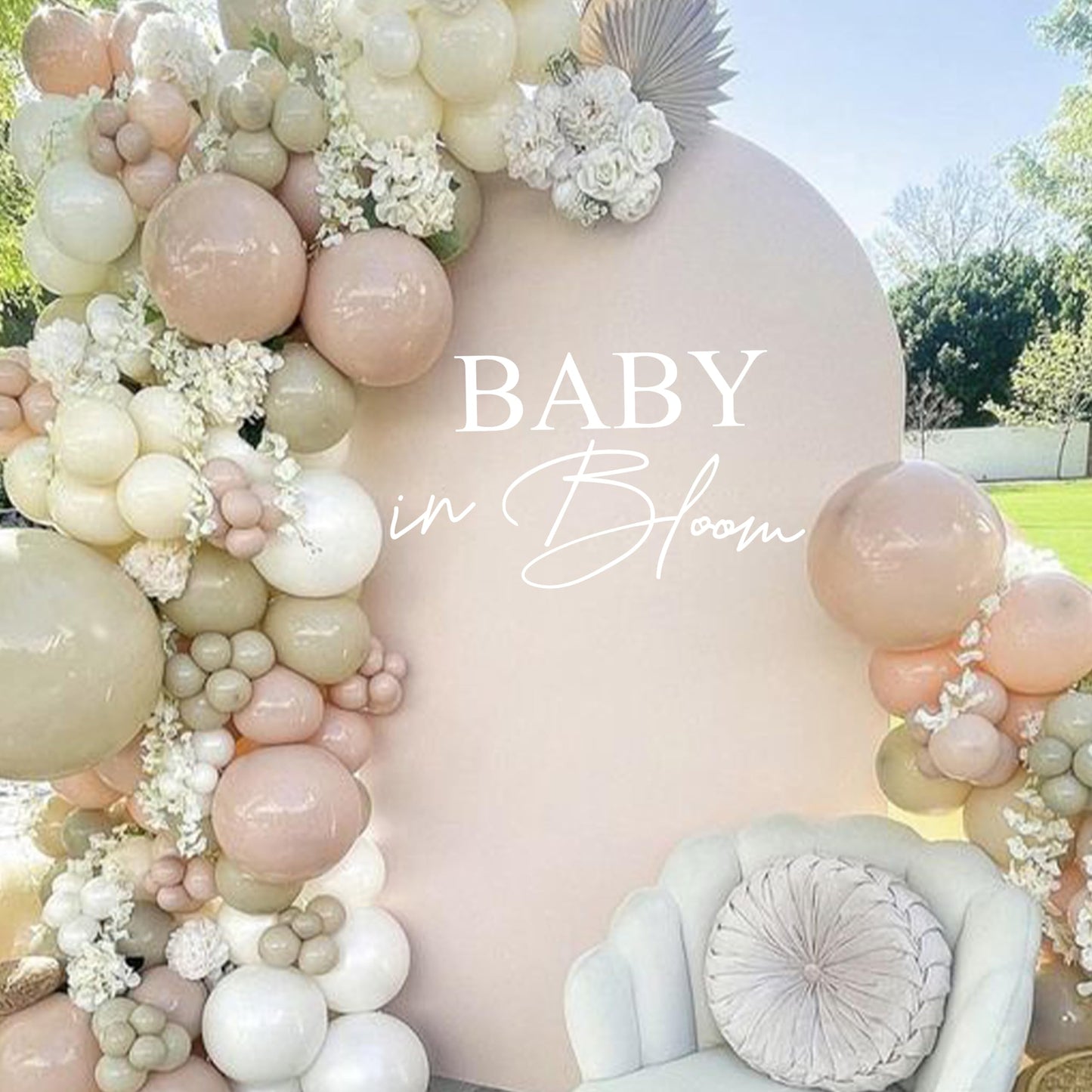 VANGNING Baby in Bloom Baby Shower Decal Sign