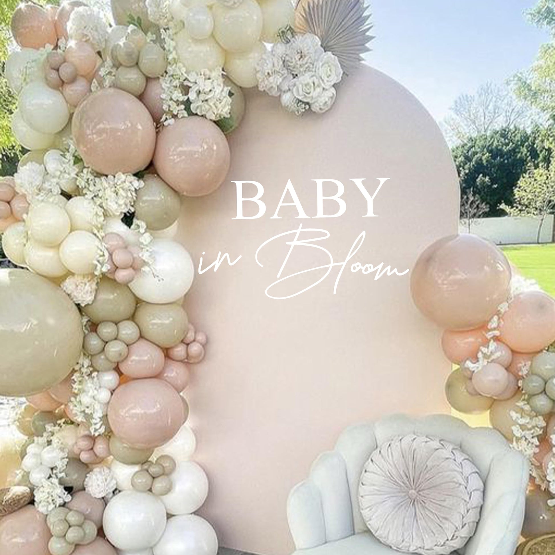 VANGNING Baby in Bloom Baby Shower Decal Sign
