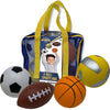 Nature Bound Mini 4-Ball Sports Bag - Soft Foam Balls Set for Kids - Basketball, Soccer, Volleyball, Football - Safe Indoor and Outdoor Play - No Pump