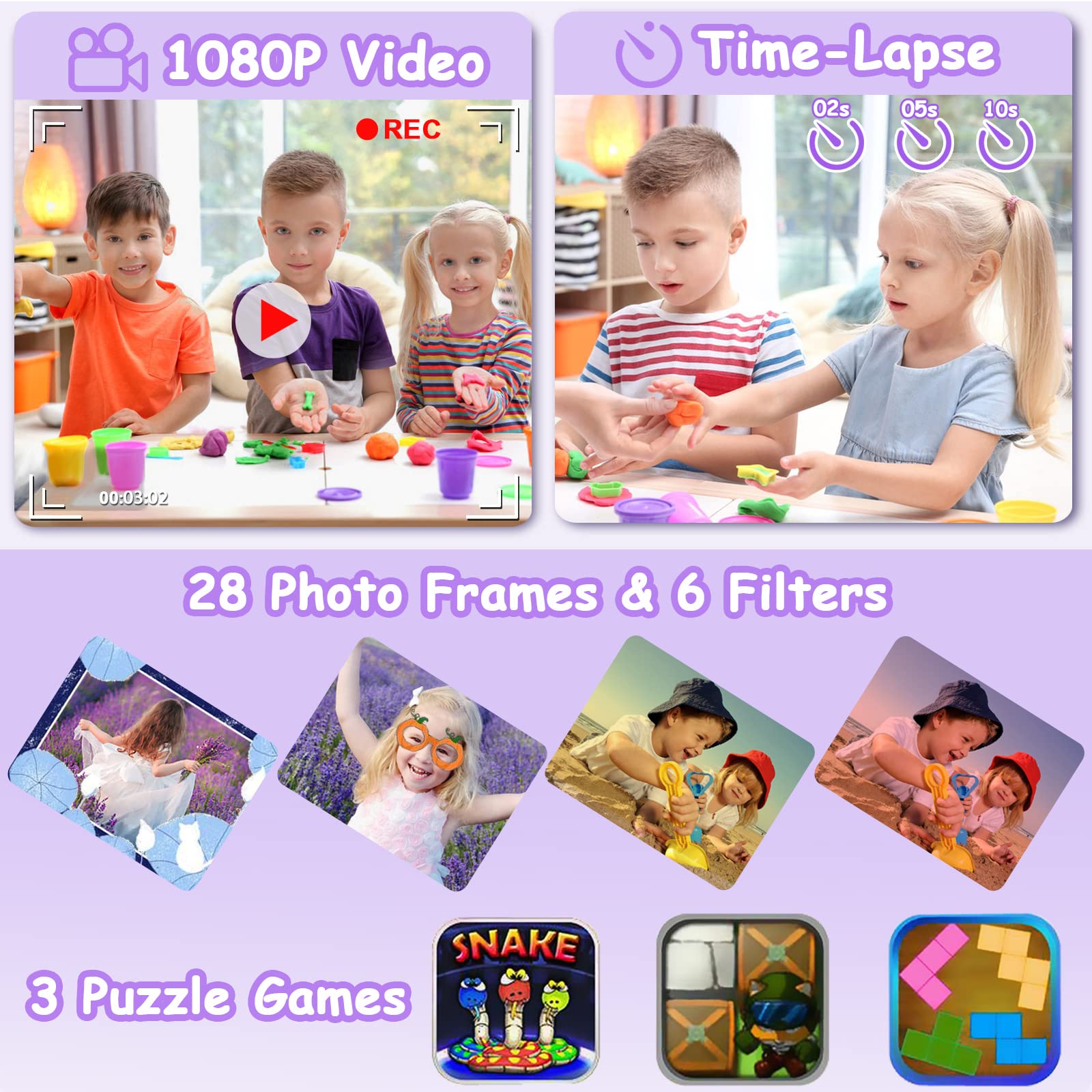 Agoigo Kids Waterproof Camera - Children Underwater HD Video Digital Camcorder, Portable Travel Toy for Toddler - Ideal Christmas Birthday Gifts for