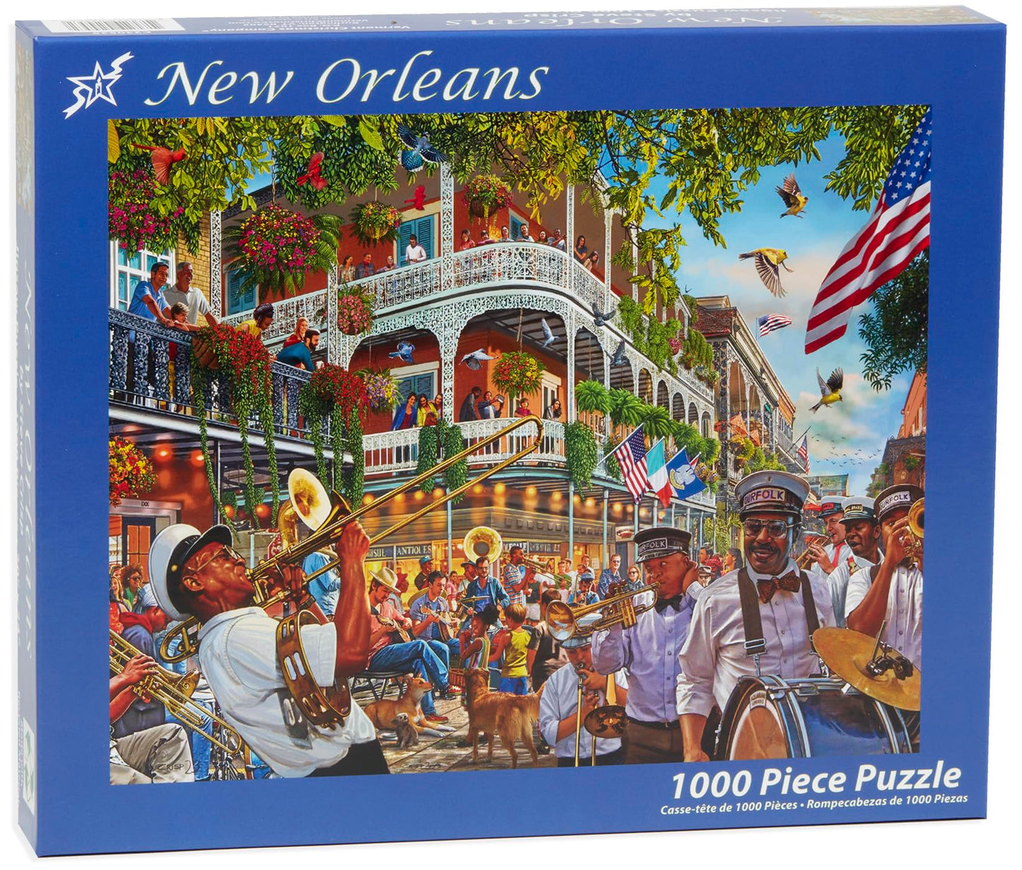 Vermont Christmas Company New Orleans Jigsaw Puzzle 1000 Piece - Fully Interlocking and Randomly Shaped Pieces - Large Size 30" x 24"