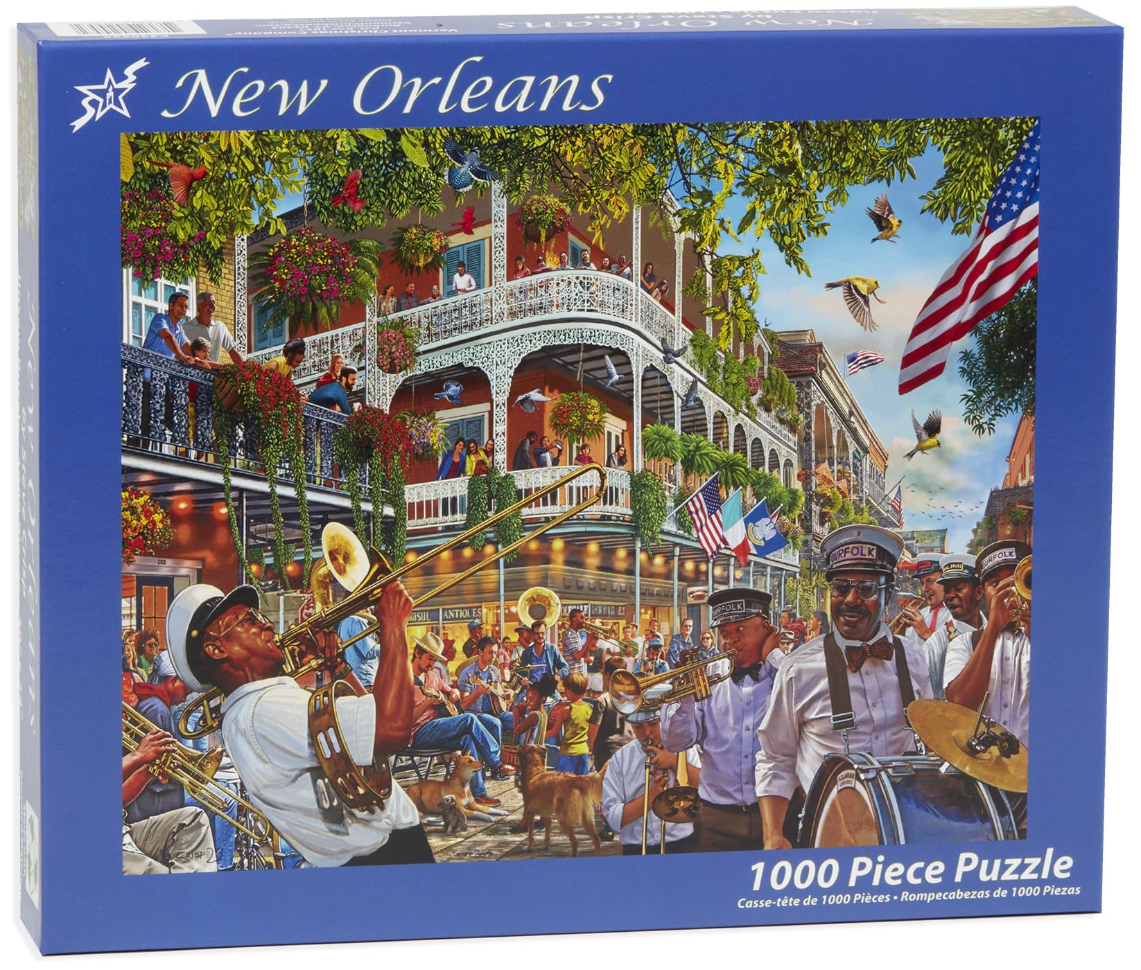 Vermont Christmas Company New Orleans Jigsaw Puzzle 1000 Piece - Fully Interlocking and Randomly Shaped Pieces - Large Size 30" x 24"