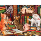 Bits and Pieces 500 Piece Puzzles for Adults - Library Kittens - Large 18" x 24" Jigsaw Puzzles 500 Pieces Cute Cats Books, No 2 Pieces Alike