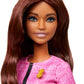 Barbie Careers Doll & Accessories, Future Leader with Light Brown Hair Wearing Outfit with 2 Golden Bracelets & “B” Pin, Includes Sticker for Kids