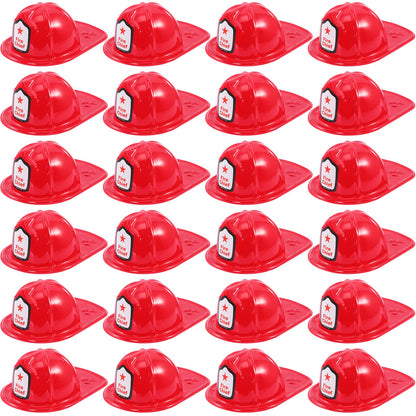 Kipeber 24 Pcs Kids Firefighter Hat,Plastic Fireman Hat,Red Fire Chief Helmet for Kids,Soft Children’s Fireman Helmet Fire Hats for Boys Girls Role