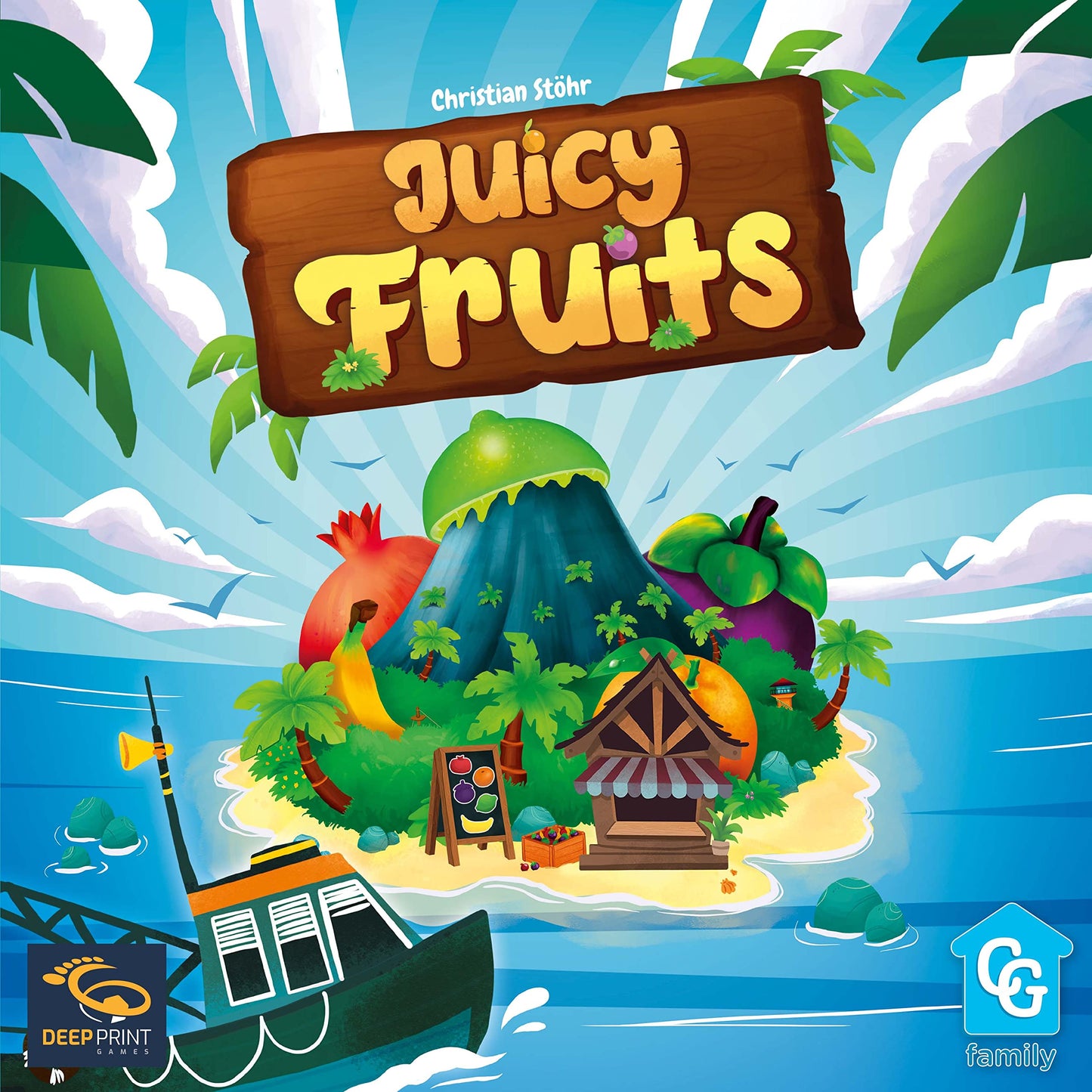 Capstone Games: Juicy Fruits, Strategy Board Game, Quick and Easy Game, Grow Delicious Fruit in Paradise 1 to 4 Players, 20 to 50 Minute Play Time