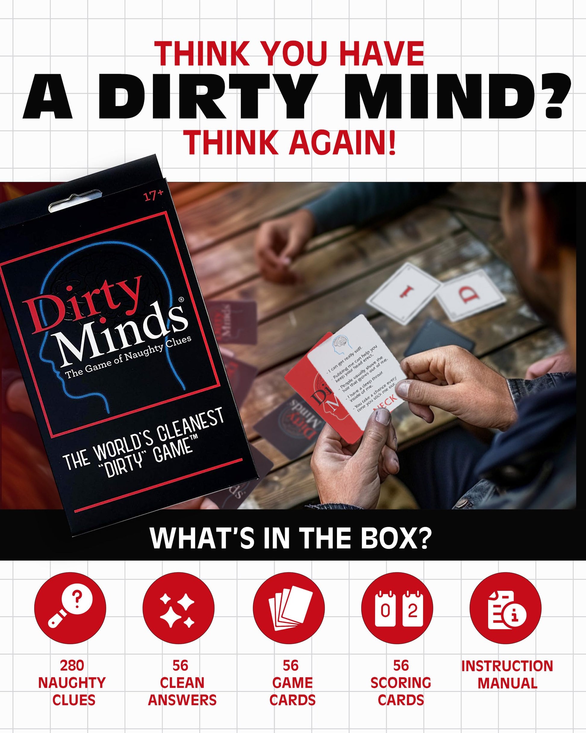 TDC Games Travel Dirty Minds Card Game for Adults, Party Game for Couples Date Night and Bachelorette Parties