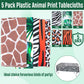 5 Pack Animal Safari Tablecloth,Zoo Print Table Cover,Jungle Animal Theme Leopard Tiger Zebra Giraffe Palm Leaf Print Tablecloth Party Supplies
