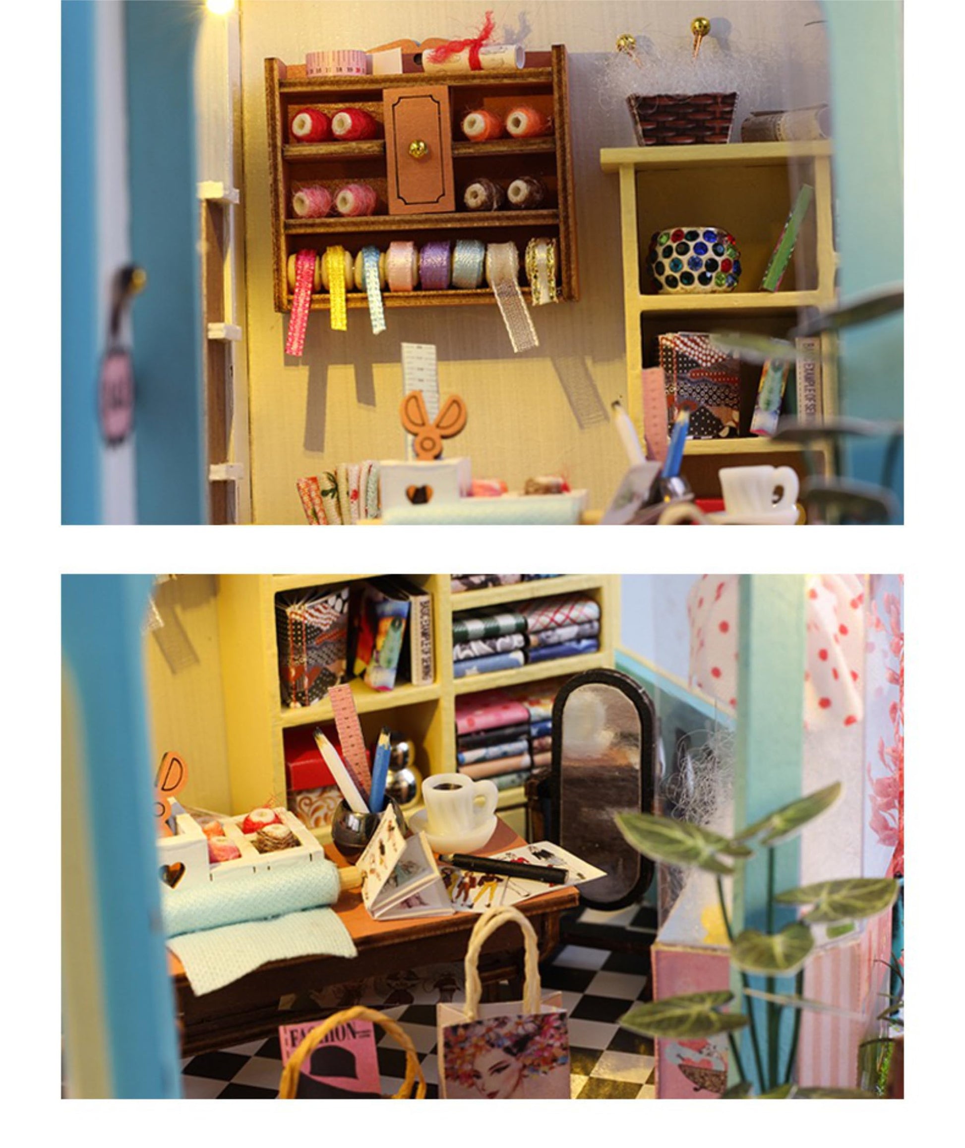 Fansetoyuma DIY Miniature Dollhouse Room Kit for Teens and Adults-Tailor Shop