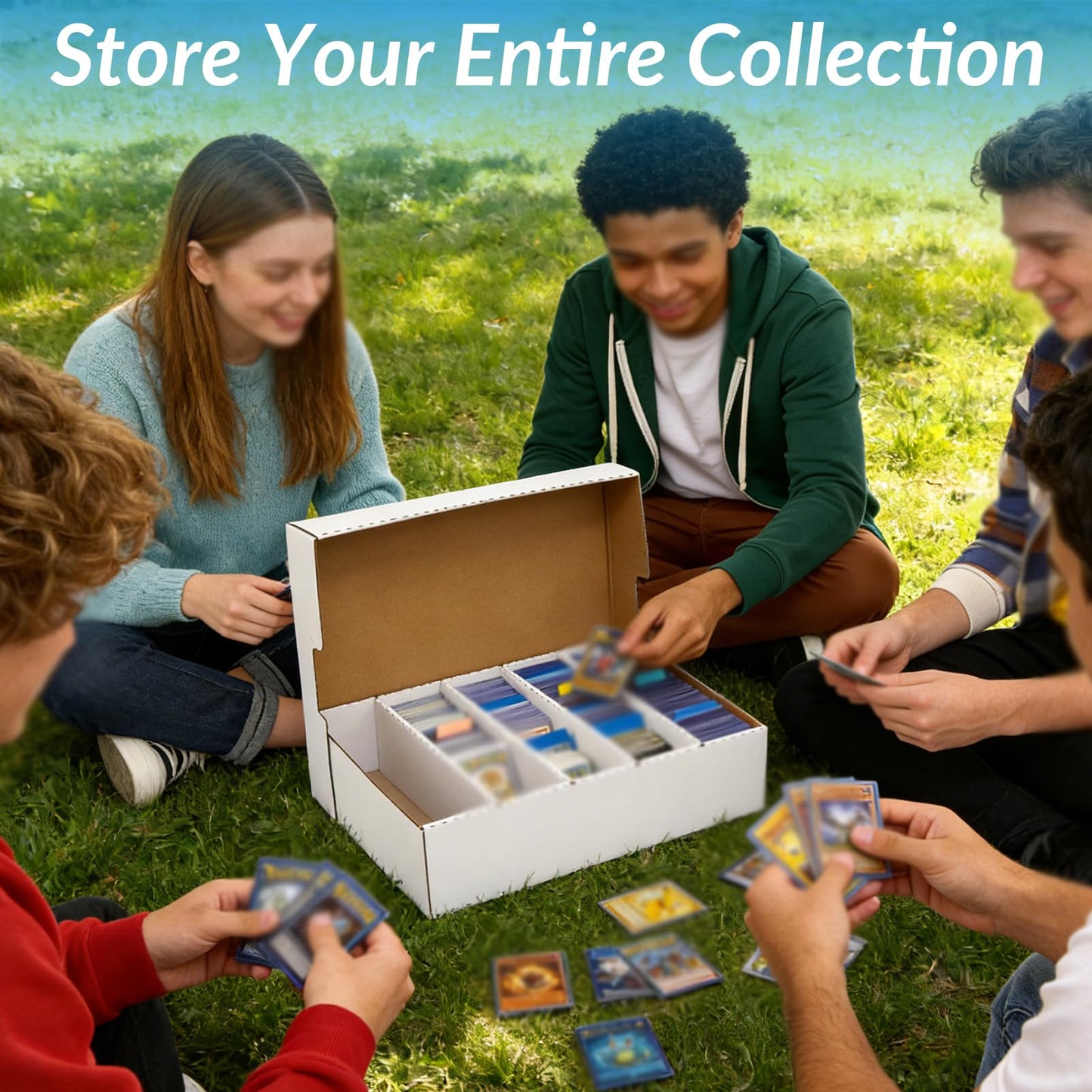 2-Pack Trading Card Storage Box,8000 Count,Bulk Box For Card With Dividers&Labels,Toploder Card Storage Box for TCG/Magic/Mtg Basketball Cards