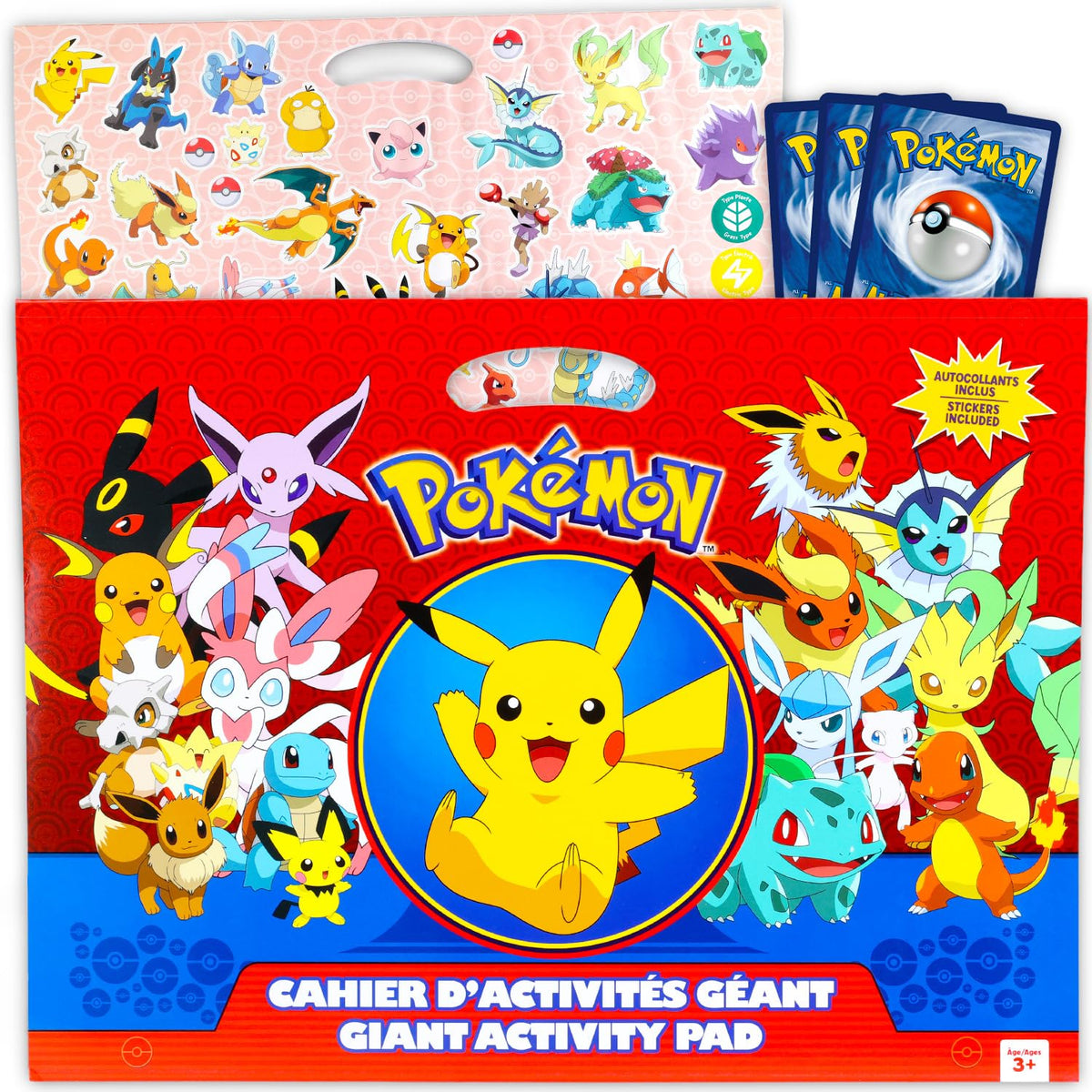 Pokemon Sticker Activity Pad Bundle - 50+ Stickers, Coloring Pages 11"x14"