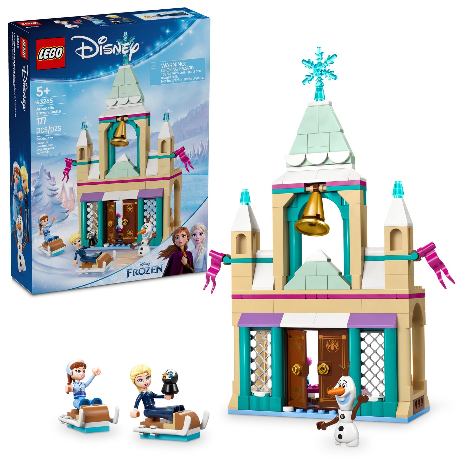 LEGO Disney Frozen: Arendelle Frozen Castle - Building Playset for Kids - Frozen Castle Toy for Fans with Princess Anna and Elsa Minidolls - 5 Year