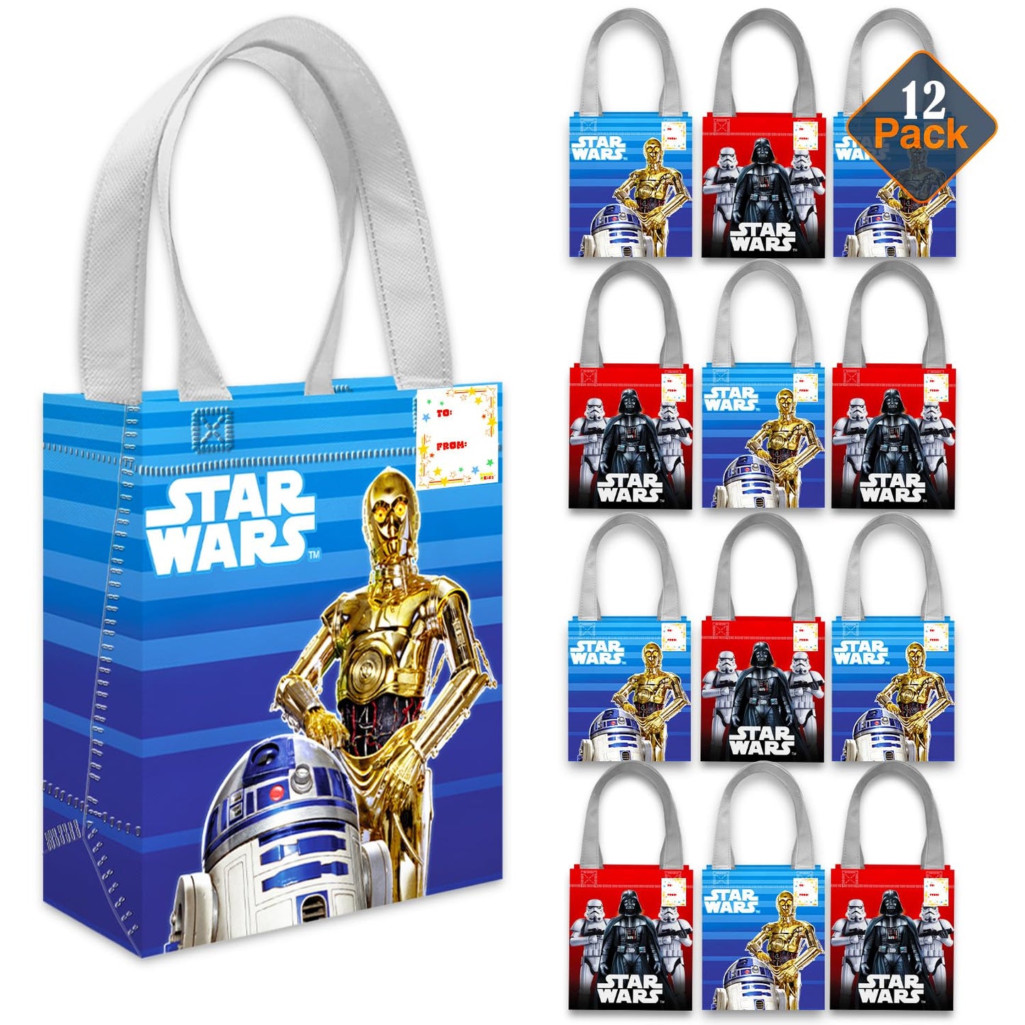 Star Wars Party Favor Bags for Kids Birthday 12 Pack Bundle