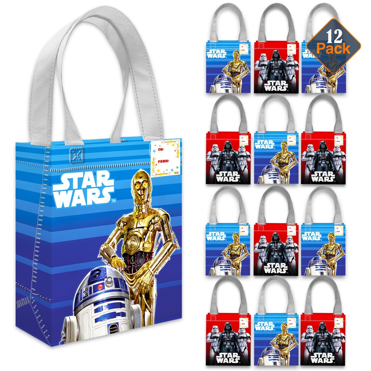 Star Wars Party Favor Bags for Kids Birthday 12 Pack Bundle
