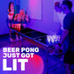 GoPong 8 ft Foldable Beer Pong Table with LED Lights - Regulation Size Portable Pong Table with 6 Balls
