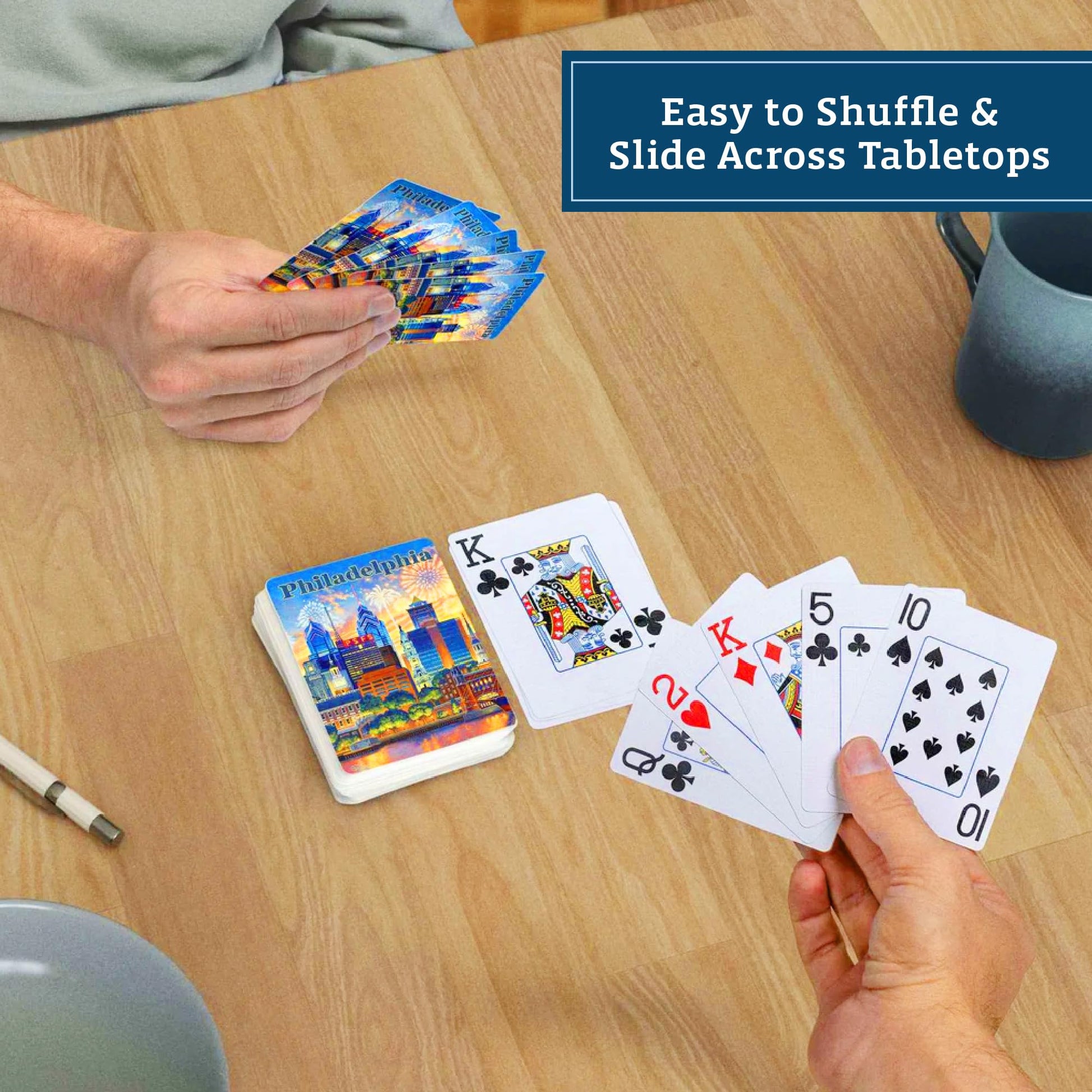 Boardwalk Puzzles Philadelphia, Featherlight Unique Playing Cards, Fun Themed Deck for Home and Travel