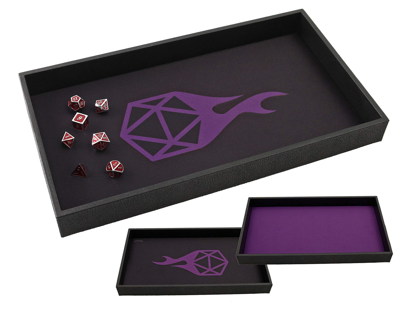 Forged Dice Co. Dice Tray 14" - Double Sided and Removable Neoprene Rolling Dice Mat - for Any Dice or Board Game, Tabletop RPGs Like D&D Pathfinder