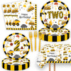 51 Pcs Construction 2nd Birthday Party Supplies Dump Truck Two Years Old Tablecloth Paper Plates Napkins Forks Dinnerware for Construction 2nd