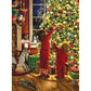 Bits and Pieces - 1000 Piece Embellished Glitter Puzzle - Children Decorating The Christmas Tree by Artist Liz Goodrick Dillon - Family Holiday Fun