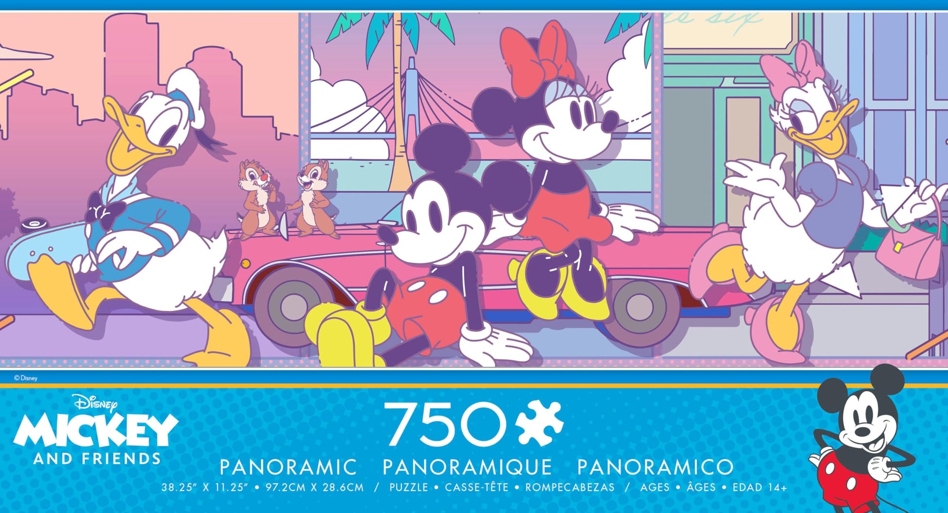 Ceaco - Panoramic Series - Disney - Pastel - 750 Piece Puzzle - Challenging Puzzle Perfect for Game Nights - Finished Size is 38.25 x 11.25
