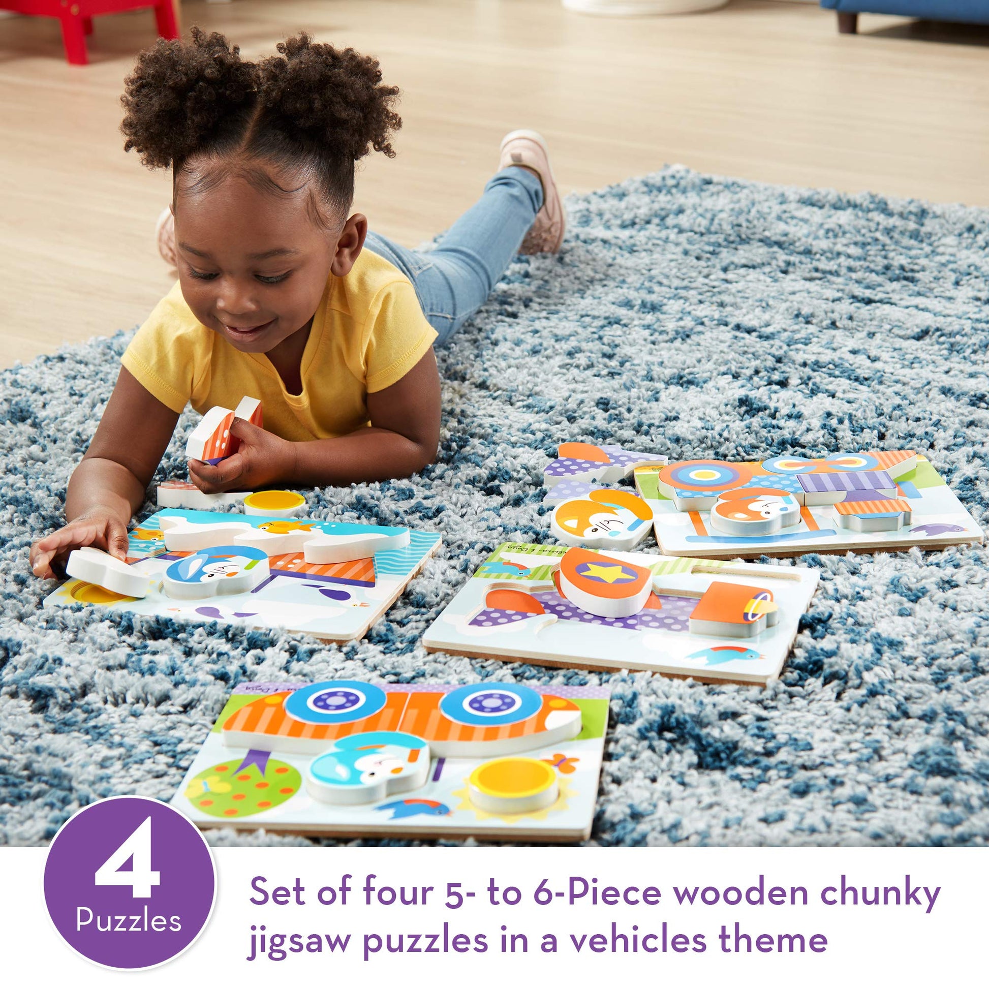 Melissa & Doug Jigsaw Puzzle Set - Vehicles