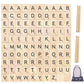 PINOWU 100pcs Wood Letter Tiles for Scrabble, Replacement for Scrabble Letters with Wood Racks and Cloth Gift Bag Craft Playing Alphabet Coasters