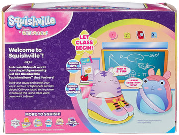 Squishville by Original Squishmallows Back to School Accessory Set - Includes 2-Inch Alandy The Blue Frog Plush, Plus Sneakers, Backpack Accessories