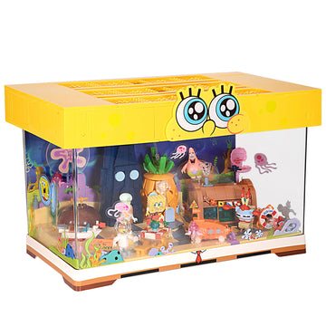 ROLOSO Toy Building Brick Blocks Sets Display Box kit Action Figures Pineapple House Patrick Stone Star Home for Boys and Girls Kids Age 2-4, 3-5