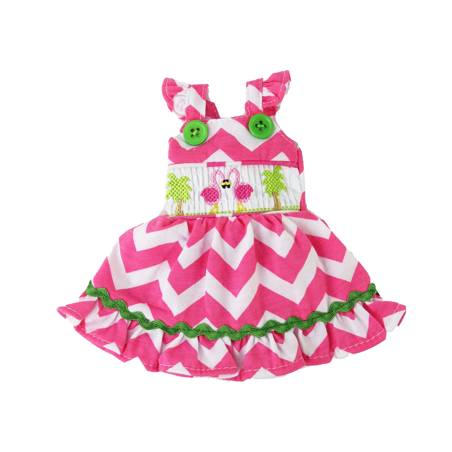 American Fashion World 14.5in Flamingo Sun Dress for 14-Inch Dolls | Premium Quality & Trendy Design | Dolls Clothes | Outfit Fashions for Dolls for
