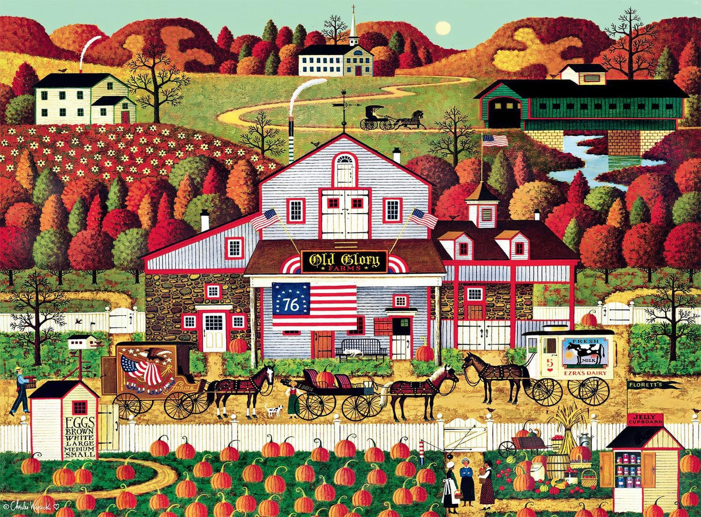 Buffalo Games - Charles Wysocki Autumn Farms - 1000 Piece Puzzle for Adults