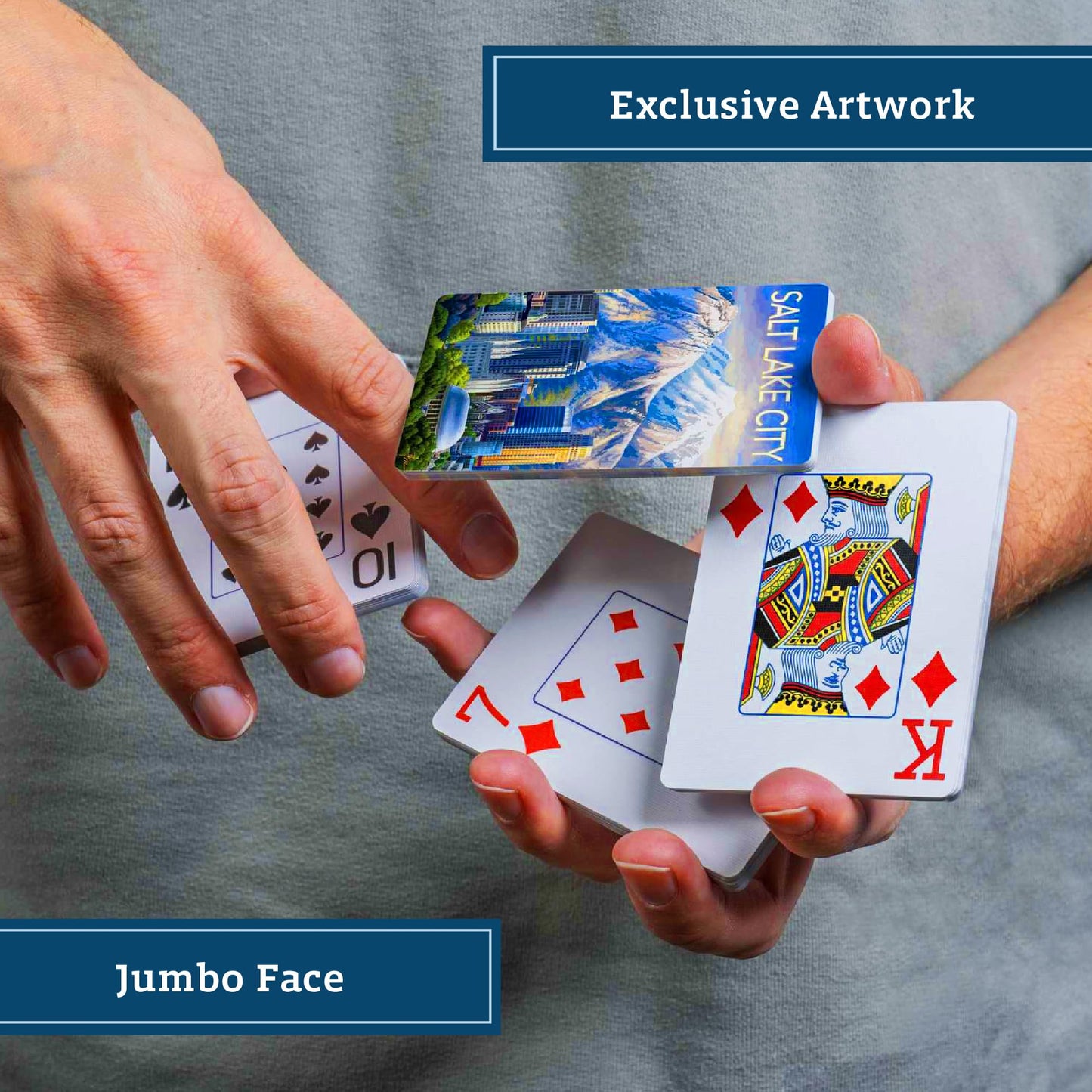 Boardwalk Puzzles Premium Featherlight Unique Playing Cards, Fun Themed Deck for Home and Travel | Salt Lake City