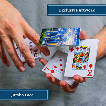 Boardwalk Puzzles Premium Featherlight Unique Playing Cards, Fun Themed Deck for Home and Travel | Salt Lake City