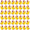 EOMTUR 50PCS Mini Christmas Ducks Exquisite Mini Duck Figures Small Rubber Ducks for Reunion Decoration Birthday Bath Cake Ornament (Yellow)
