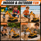 JoyDig Remote Control Excavator Toy, 4-in-1 RC Construction Vehicle with Metal Bucket, Best Birthday Gift RC Truck Digger, 680° Rotation, Smoke Spray