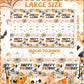 CMUSKO Halloween Happy Boo Day Tablecloth, 3Pcs Orange Black Ghost Pumpkins Plastic Booday Tablecloth,Boo Day Table Cover for Halloween Birthday Baby