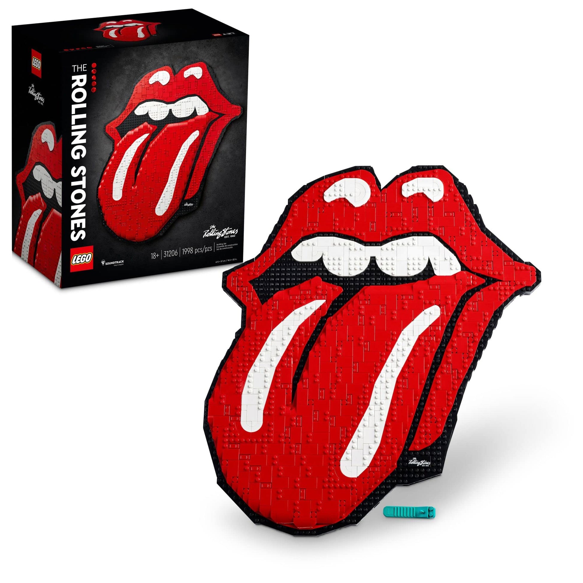 LEGO Art The Rolling Stones 31206 Logo Wall Décor Building Set for Adults, Men, Women, Husband, Wife, Music Lovers, DIY Home or Office 3D Decoration,