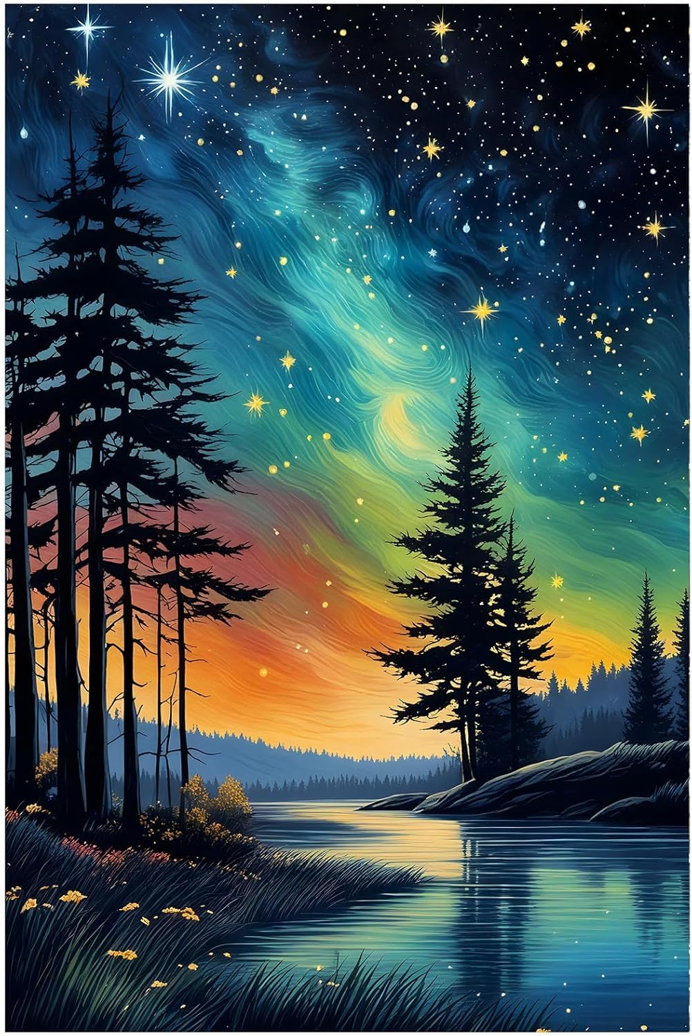1000 Piece Wooden Jigsaw Puzzles for Adults - Northern Lights Forest