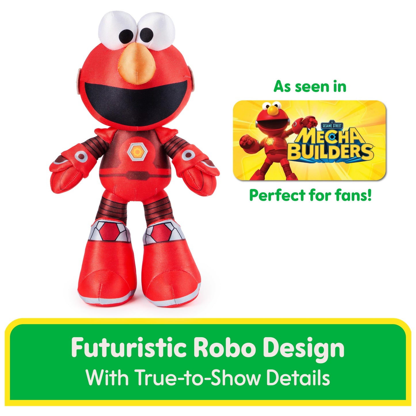 GUND Sesame Street Mecha Builder Elmo 14-Inch Plush Toy for Ages 1+