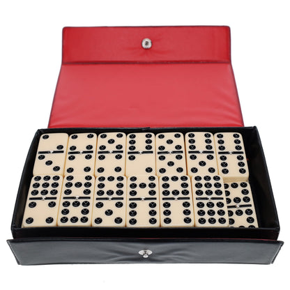 WE Games Double Nine Dominoes with Spinners - Premium Ivory Tiles, Ideal Size, Classic Family and Adult Board Game
