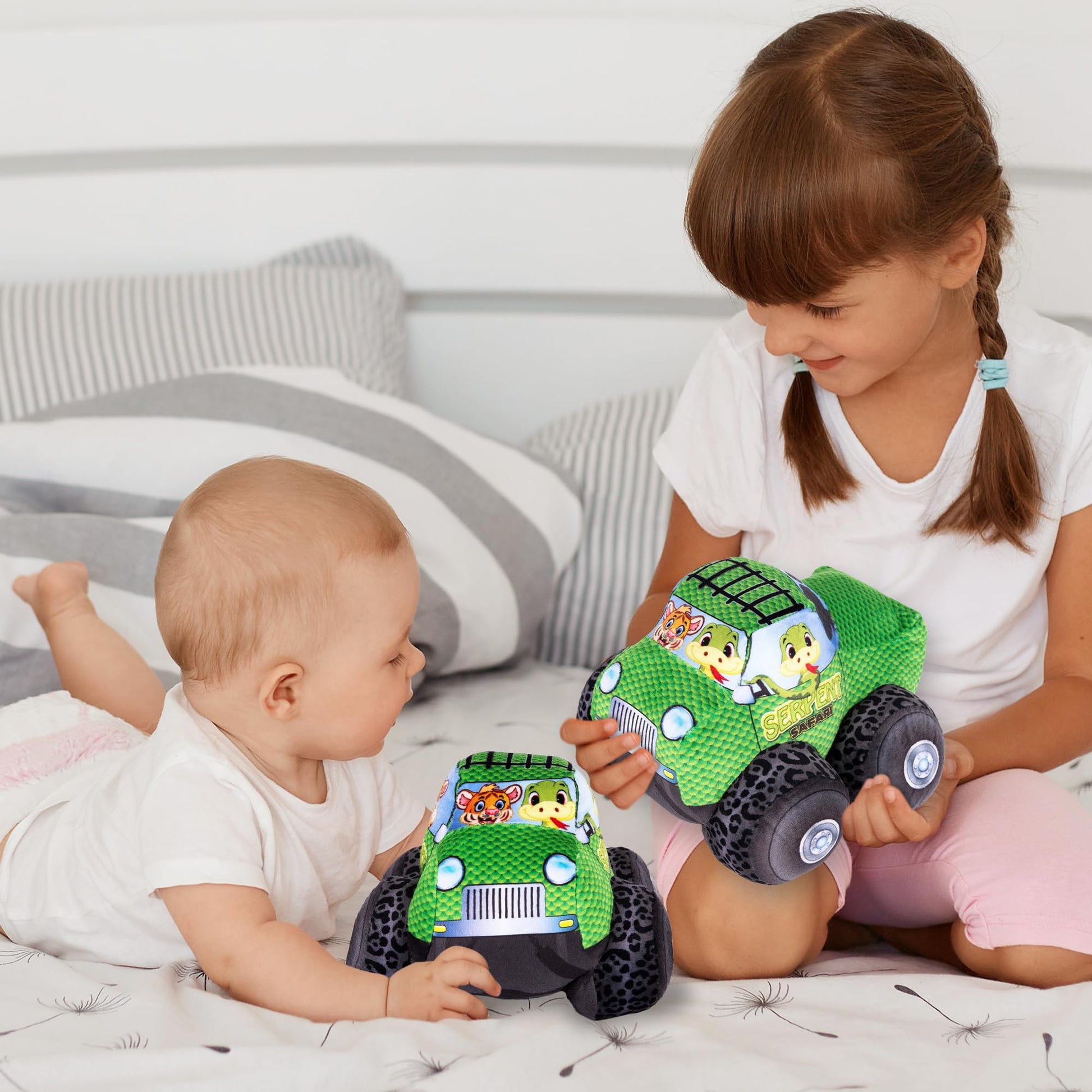 ArtCreativity Plush Monster Truck Safari Design - 8 Inch Big Stuffed Monster Truck - Cool Animal-Themed Design - Soft and Cuddly Toys for Little Boys