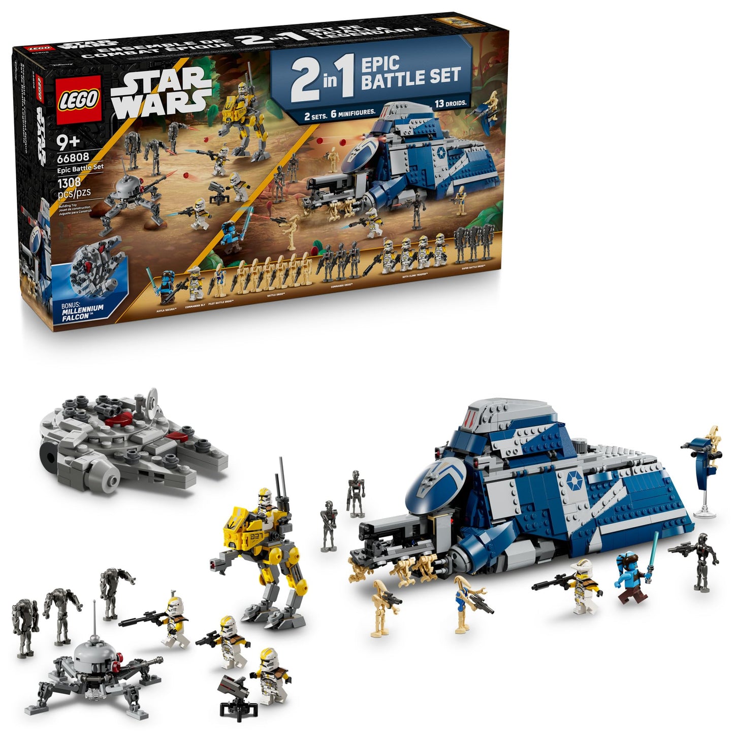 LEGO Star Wars Epic Battle Set Co-Pack - Pretend Play Building Toy for Boys & Girls, Ages 7+ - Includes 13 Droid Figures, 6 Minifigures, & Bonus Gift