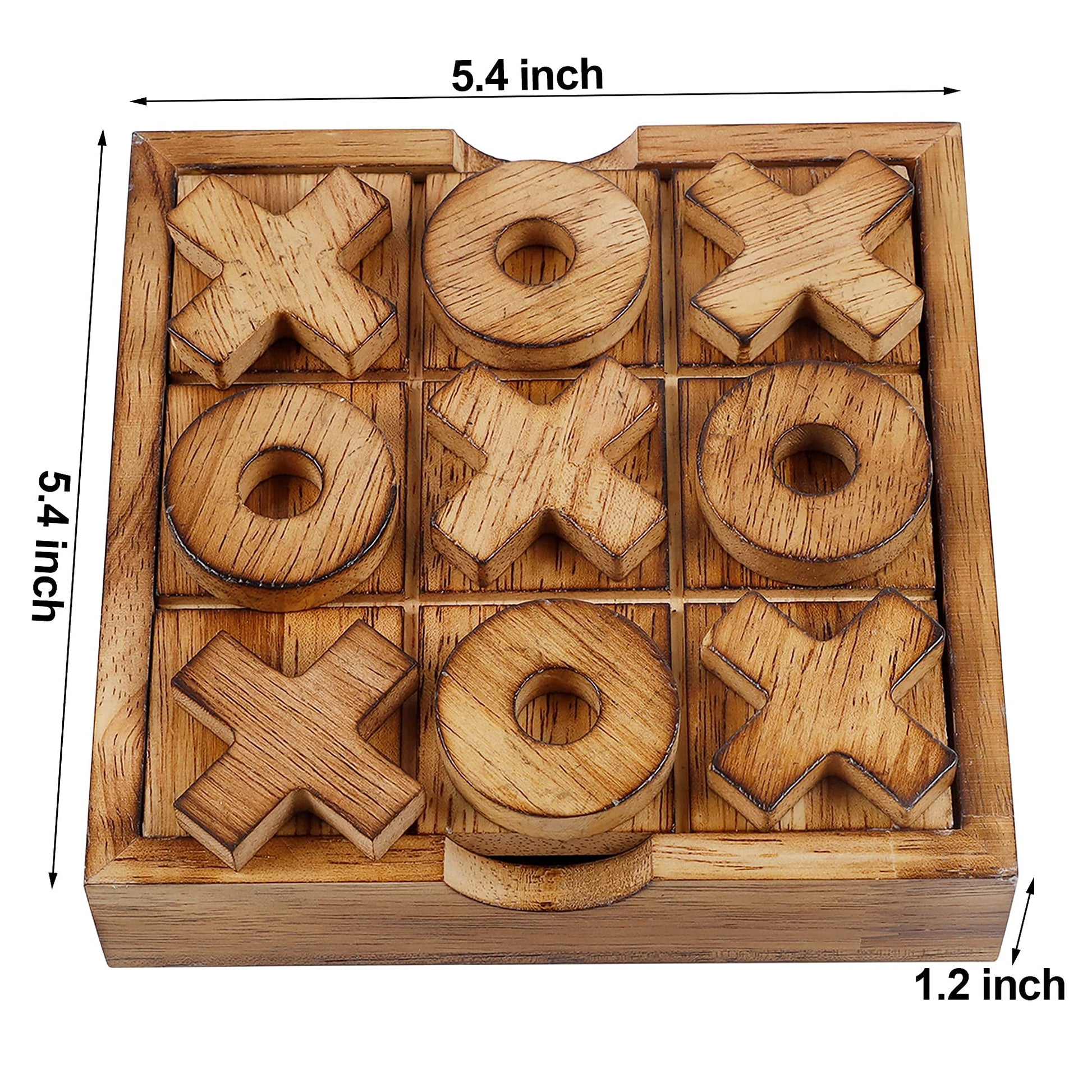 Glintoper Tic Tac Toe & 4 in a Row Tables Game Set, Classic Board Line Up 4 for Living Room Rustic Table Decor and Use as Game Top Wood Guest Room