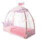 American Girl WellieWishers 14.5-inch Doll Royal Canopy Bed Playset with Mesh Drapes, Flag, and Blanket, For Ages 4+