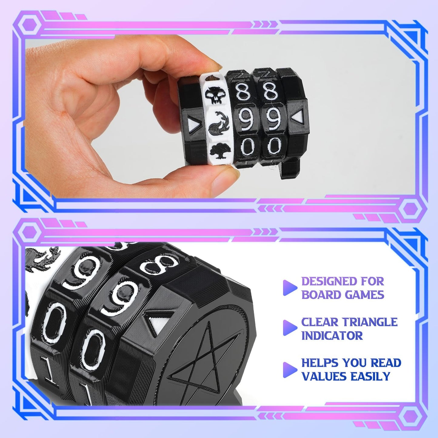 MTG Life Counter Wheel Health Tracker Gradient Game Counter for Board Game Compatible Table top Games with Magic Card Game Accessories CCG Creature