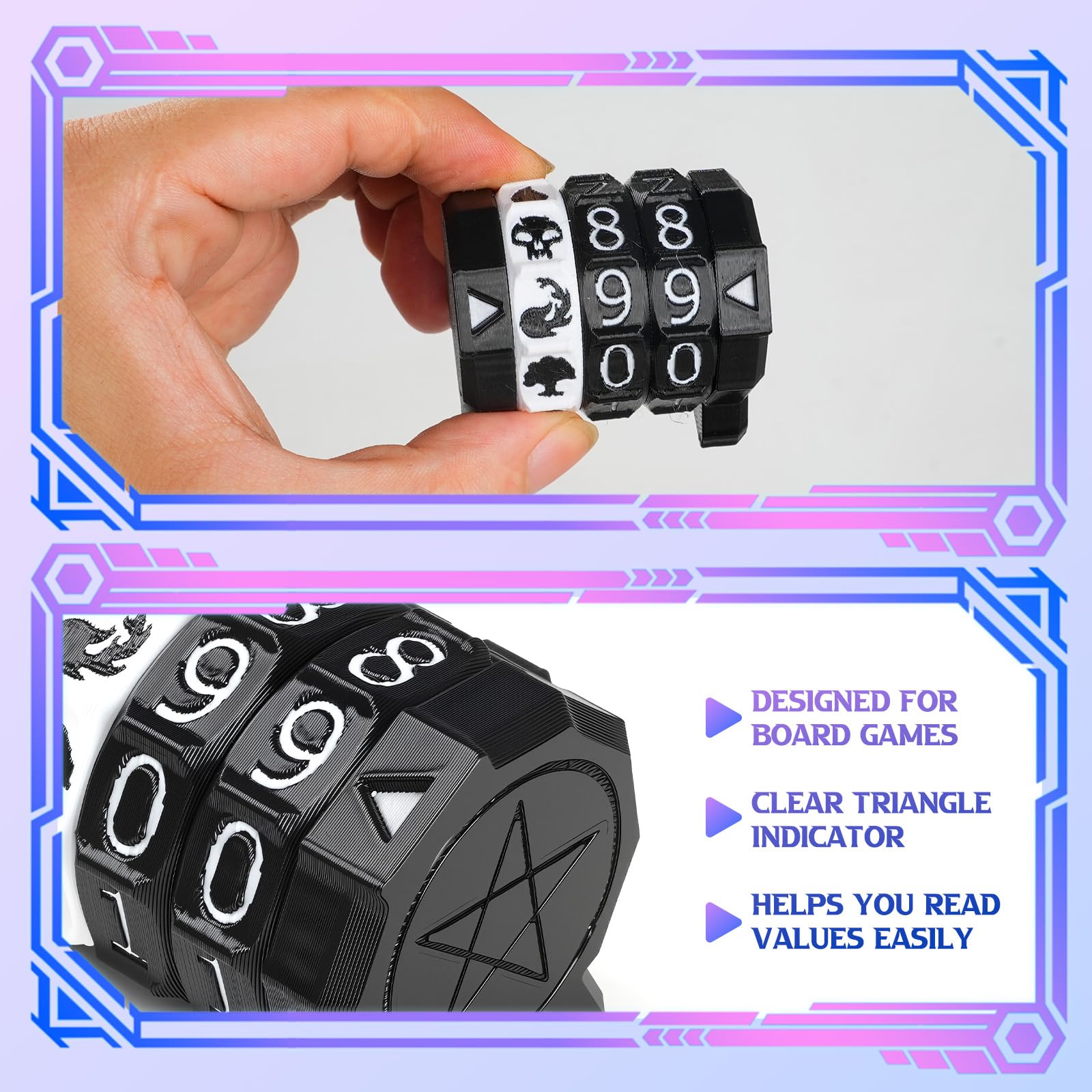 MTG Life Counter Wheel Health Tracker Gradient Game Counter for Board Game Compatible Table top Games with Magic Card Game Accessories CCG Creature